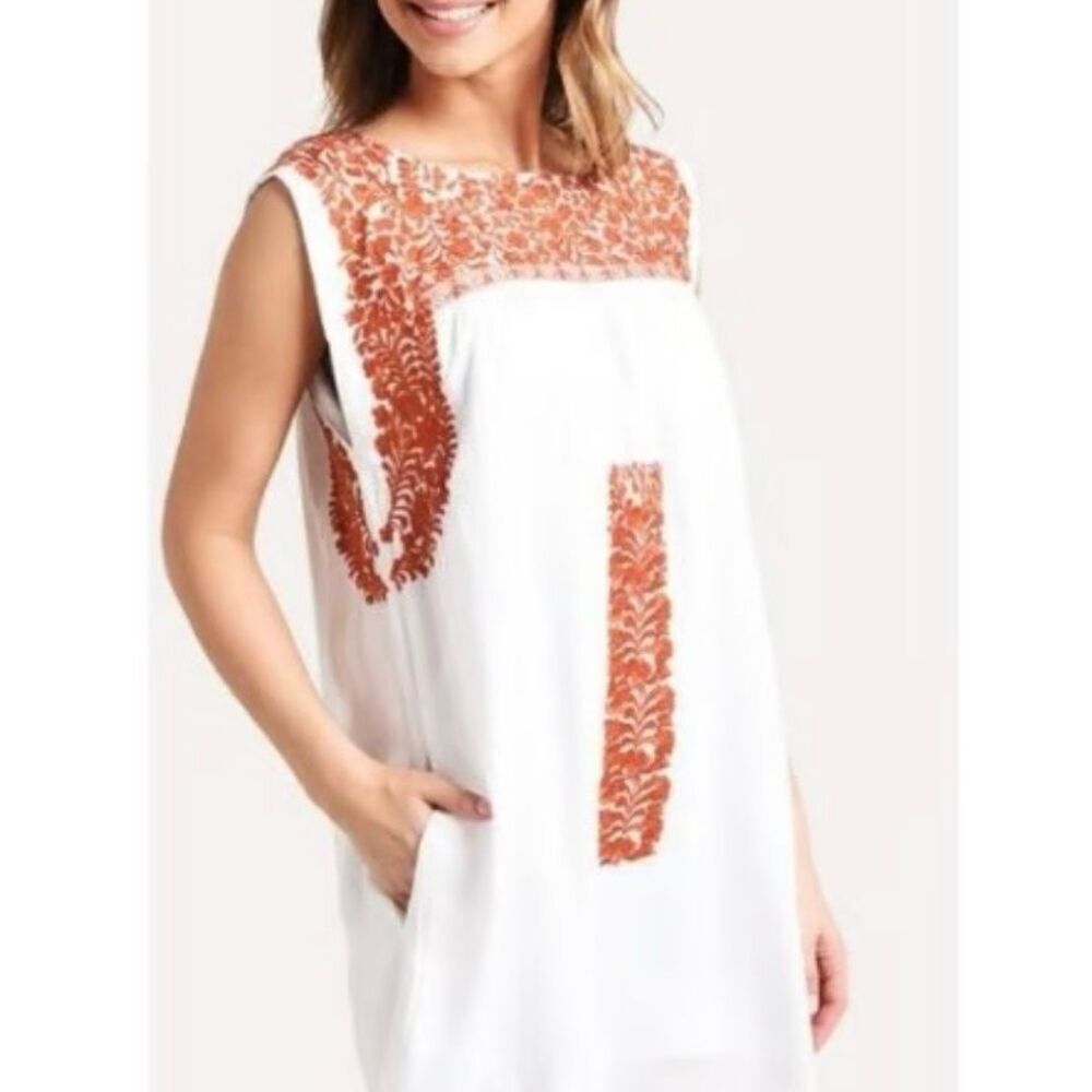 Womens J Marie Guadalupe Boho Embroidered Detail Blouse Top - Sz M